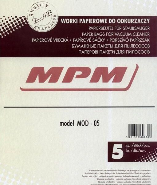 MPM Worki papierowe do odkurzacza 5szt. MOD-05-FP